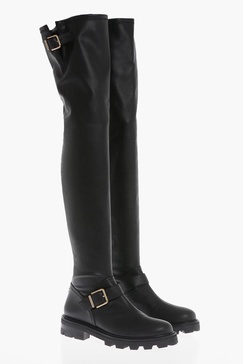 over the knee biker boots with carrion sole