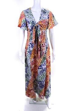womens neck tie dress multi
