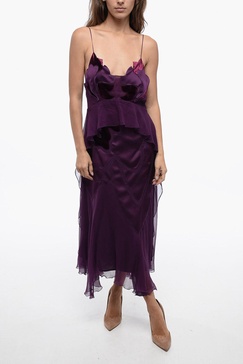 chiffon sleeping-dress with applicated motif