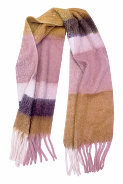 women's scarf with fringe in multi stripe