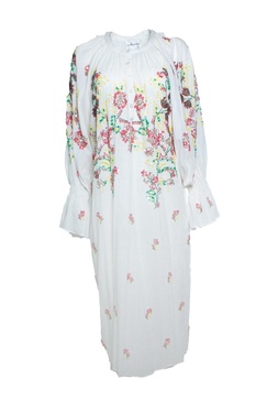 white maxi dress with embroidery