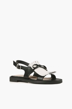 women's ortega bow sandal in white/black