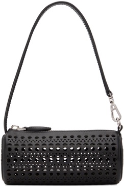 Tube perforated leather shoulder bag