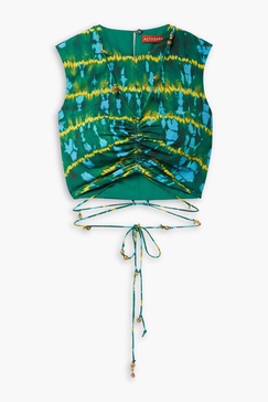 Ayana printed ruched crop top