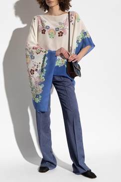 Etro Silk top with floral motif