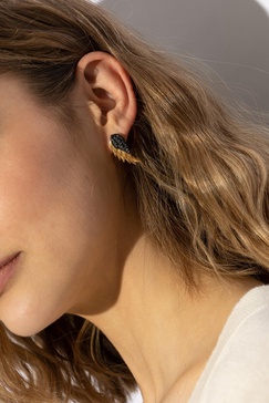 Zadig & Voltaire Brass earrings with crystals