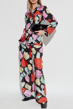 Marni Silk pants with floral motif