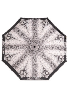 Logo Trim Snakeskin Print Umbrella