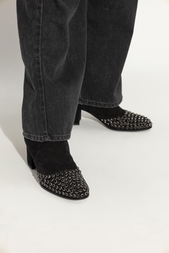 Alaia Suede ankle boots with studs