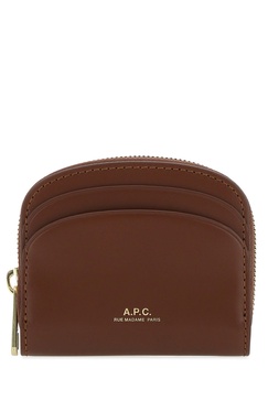 A.P.C. Women Brown Leather Card Holder