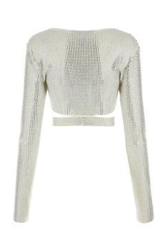 Embellished viscose blend top