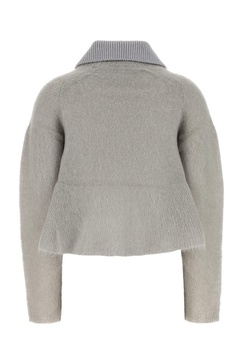 Grey Mohair Blend Polo Shirt