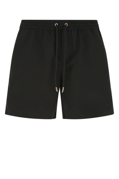 Black polyester swimming shorts