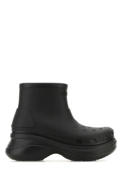 Balenciaga Women Black Rubber Balenciaga X Crocsâ„¢ Ankle Boots