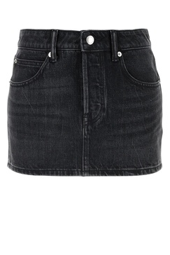 Dark grey denim mini skirt