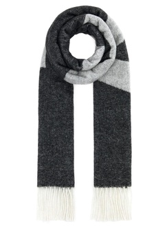 Dark grey wool blend Malo scarf