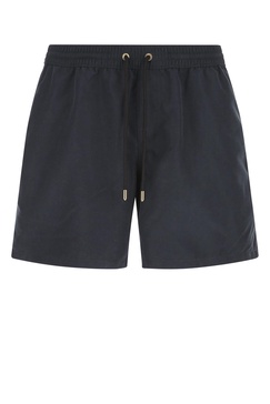 Navy blue polyester swimming shorts