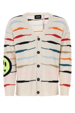 Embroidered viscose oversize cardigan