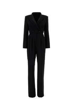 Black Stretch Wool Mincio Jumpsuit