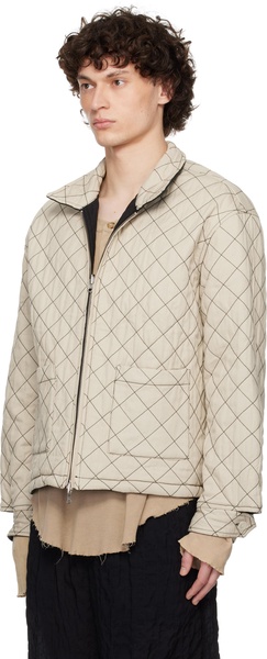 Black & Beige Bloomstein Quilted Reversible Jacket