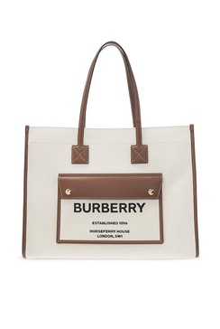 Off-White & Tan Medium Freya Tote