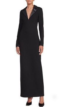 women humboldt faux leather collar maxi dress black