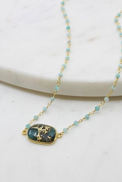 mrs. parker endless summer necklace in teal turquoise mojave