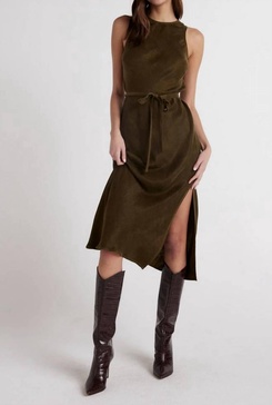 tank slip dress in autumn olive