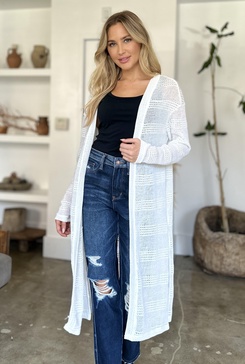 full size open front longline cardigan