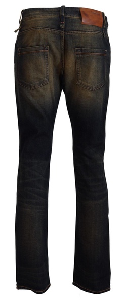 Acht Blue Wash Cotton Denim Slim Fit s Jeans