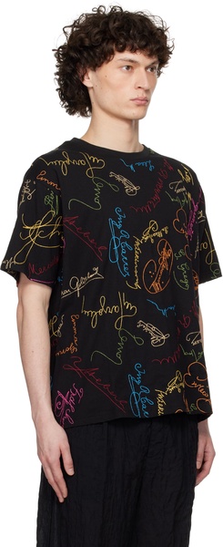 Black Signature Scrawl Boxy T-shirt