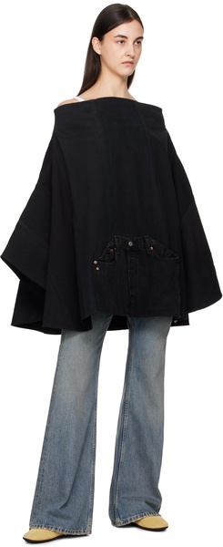 Black Nº73 Sweaterponcho Vintage Denim Jacket