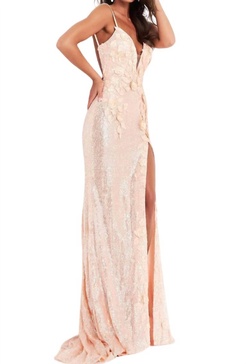 sequin sweetheart prom dress in icepink