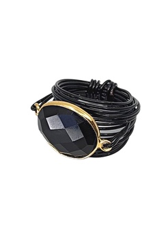 torrey ring in black onyx with black wrap