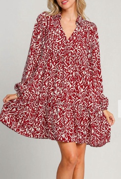 mediterranean dress in wine