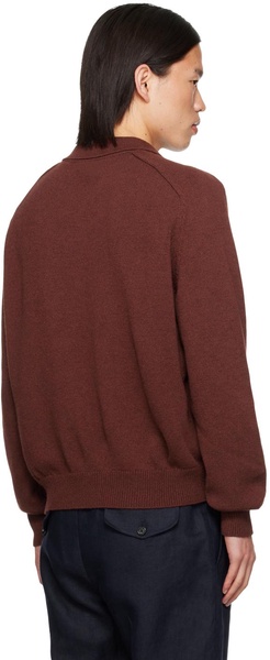 Brown Three-Button Polo