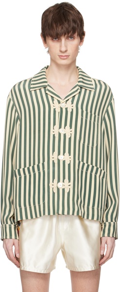Green & Off-White Soda Stripe Trillium Shirt