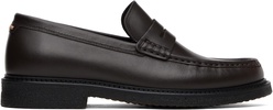Brown Polished-Leather Loafers
