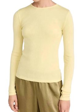 rib long sleeve crew t-shirt in citrines
