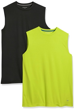 Amazon Essentials Men's Active Performance Tech Muscle Tank, Pack of 2