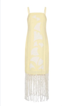 presley midi dress in yellow