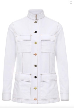 luvan utility jacket in white
