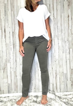 dior stretch twill pants in olive