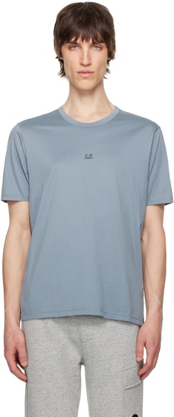 Gray 70/2 Mercerized Jersey Printed Logo T-Shirt
