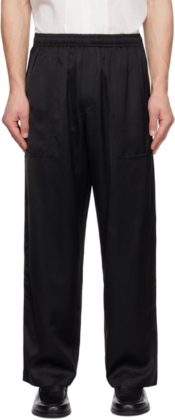 Black Satin Track Pants
