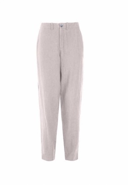 women's lazy linen narrow pant in ash pink