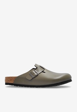 Boston Leather Buckled Clogs