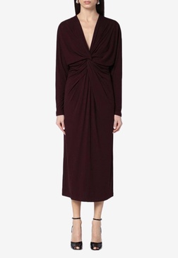 Mathilde Draped Knot Midi Dress