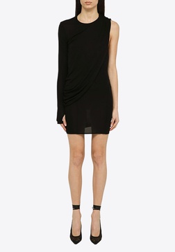 Draped  One-Shoulder Mini Dress