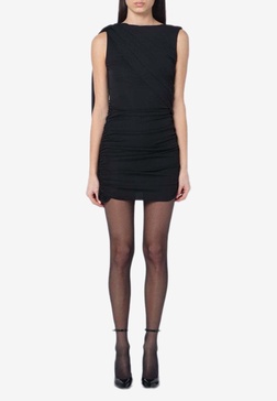 Draped Sleeveless Mini Dress